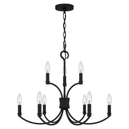 Quoizel Briar 9-Light Matte Black Chandelier BRR5025MBK